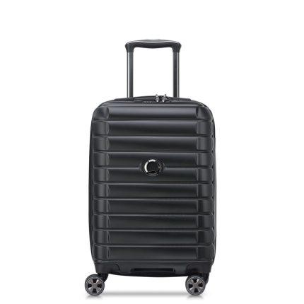 SHADOW 5.0 55 CM 4 DOUBLE WHEELS EXPANDABLE CABIN TROLLEY - DOUBLE ZIPPER / USB PORT -BLACK